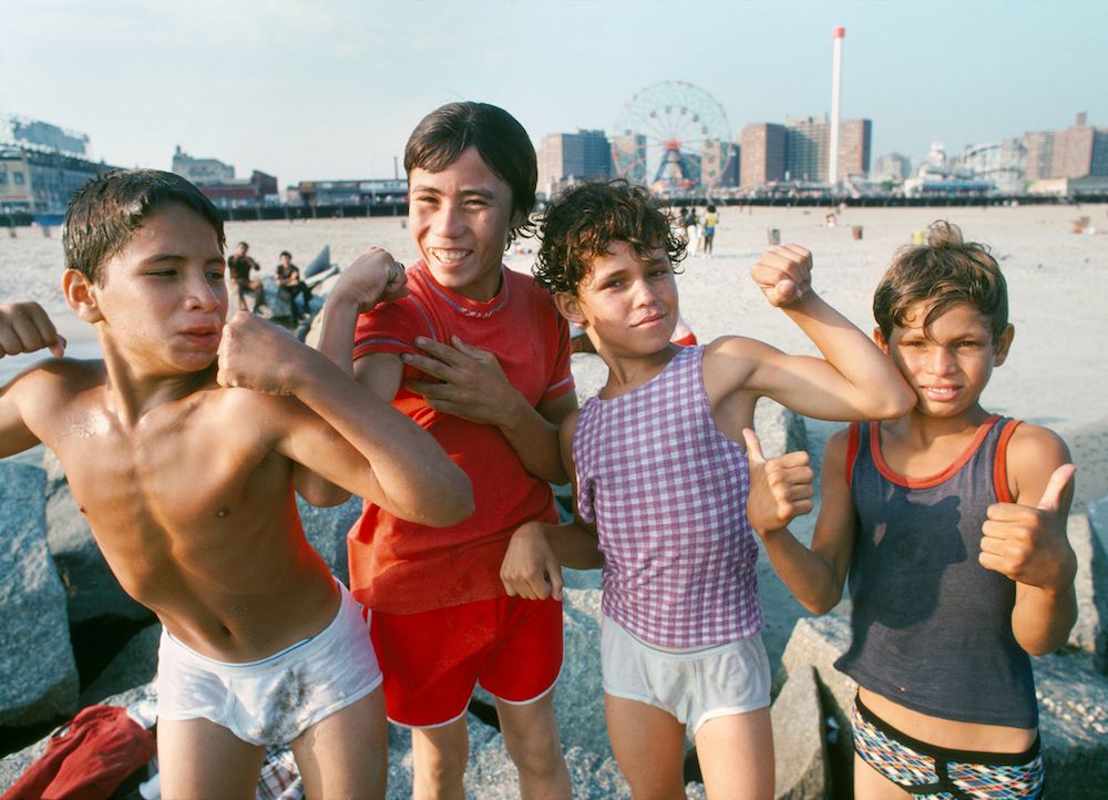 Paul Hosefros, Group of Boys, Coney Island, Brooklyn, 1978, NYC Parks Photo Archive